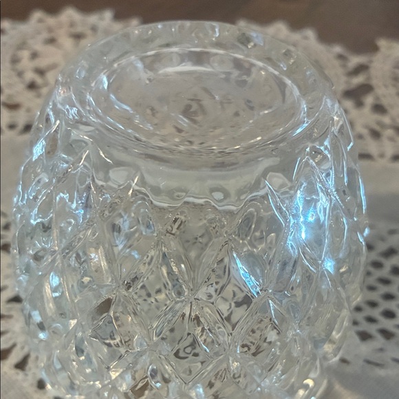 Clear Diamond-Cut Glass  candle holder - Picture 3 of 3